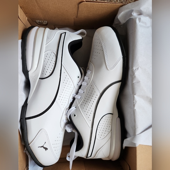 Puma Tazon Advance Leather Men's Athletic Sneaker White Running Shoe Size 10 - Picture 2 of 4